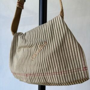 Striped Tan Shoulder Bag Fanny Pack